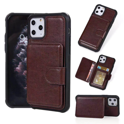 BROWN LTHR CARD INSRTR-FLAP IP 11 PRO MAX