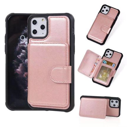 R GOLD LTHR CARD INSRTR-FLAP IP 11 PRO MAX